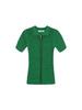 SALAD BAGUNI Two-Tone Collared Neck Two-Way Knit Zip-Up - Green Black