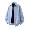 2026 Spring Autumn Men Striped Shirt Men Splicing Long Sleeved Shirt Unisex Tops Students Stylish Blouse Male Loose Shirts