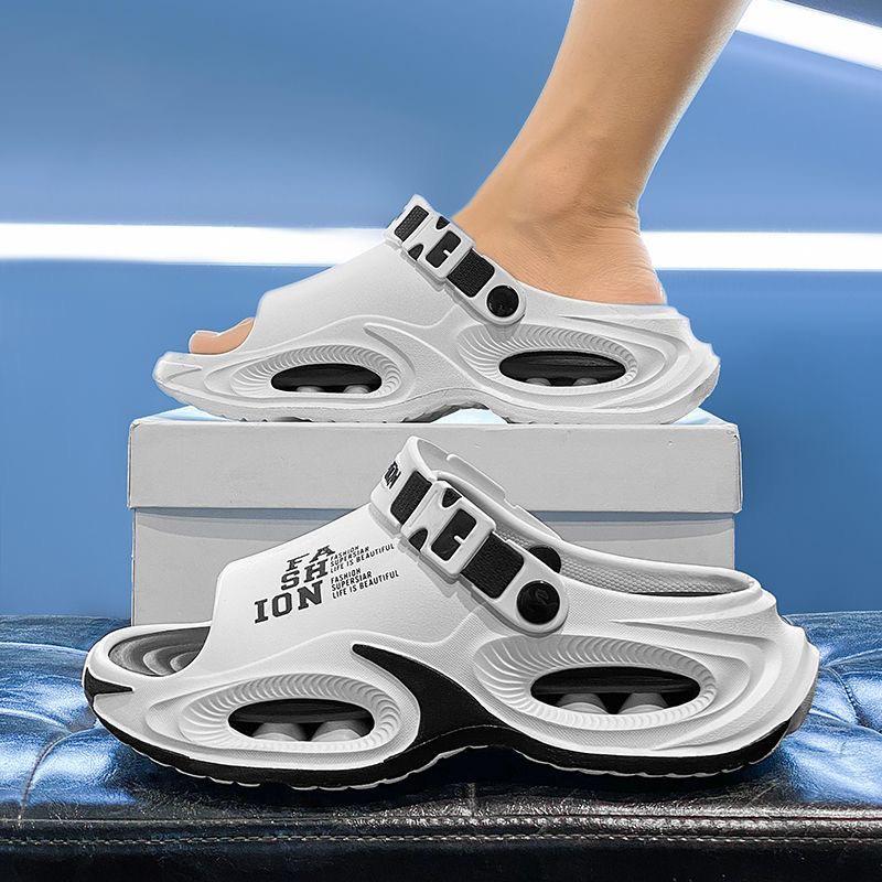 

Men s Sandals and Slippers One-piece Two-wear Summer Men s Outing Durable Driving Thick-soled Non-slip Waterproof Men s Shoes 44-45 білий