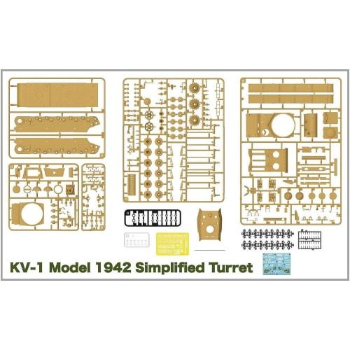 Ryefield Models 1/35 Scale Soviet KV-1 Mod. 1942 Welded Turret with Working Tracks Plastic Model Kit RFM5041 (Color-Molded)