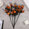 1/3/5Pcs Halloween Branches Artificial Pumpkin Maple Leaf Stem Flowers Halloween Party Decoration For Home DIY Vase Photo Props