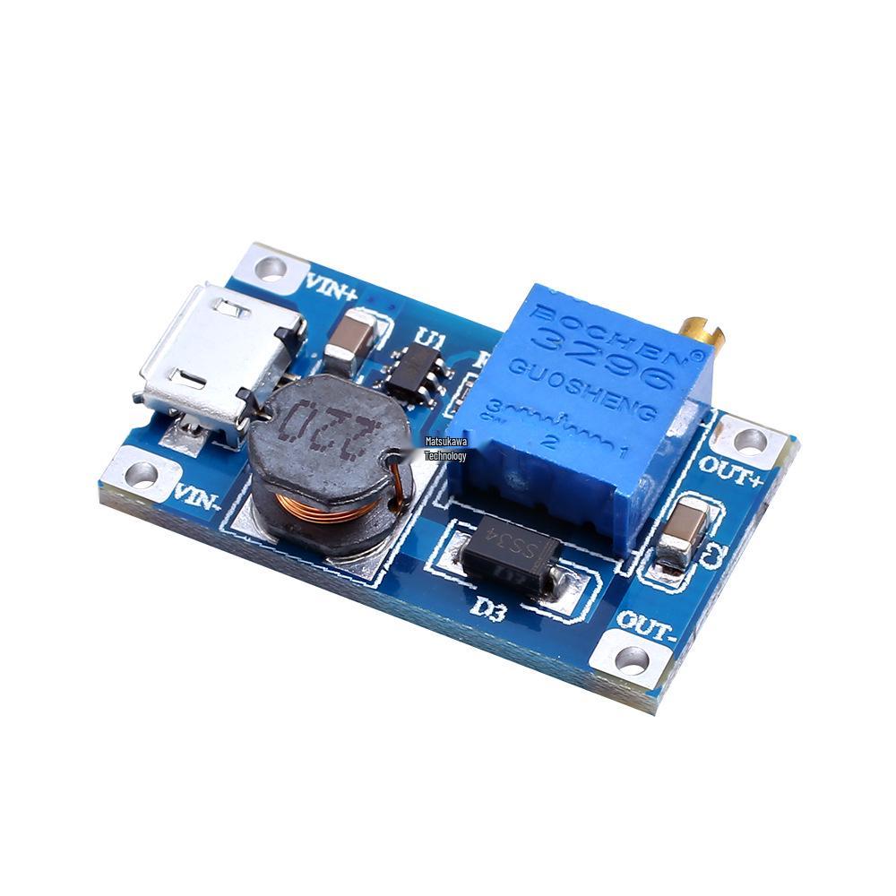 2A DC-DC Boost Module: Adjustable Voltage 2-24V To 5, 9, 12, or 28V