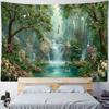 Dreamy Flower Waterfall Wall Hanging Tapestry Soft Polyester Fabric Painting for Living Room Bedroom Office Dormitory Party Deco