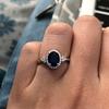 Exquisite Blue Oval Ring, a Symbol of Eternal Love, a Promise Ring, Elegant Jewelry for Girls' Parties, Birthday Gift