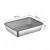 Stainless Steel Fresh-keeping Box Fruit Plate Vegetable Preparation Plate Refrigerator Storage Outdoor Bento Picnic with Lid