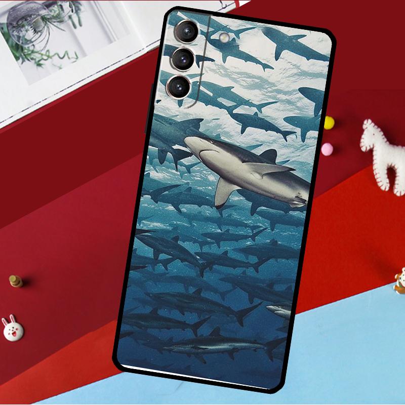 Ozean Hai Zahn Fisch Hülle Für Samsung Galaxy S26 S25 S23 S22 S20 S24 Ultra S9 S10 Plus S21 FE S25 FE Handyhülle