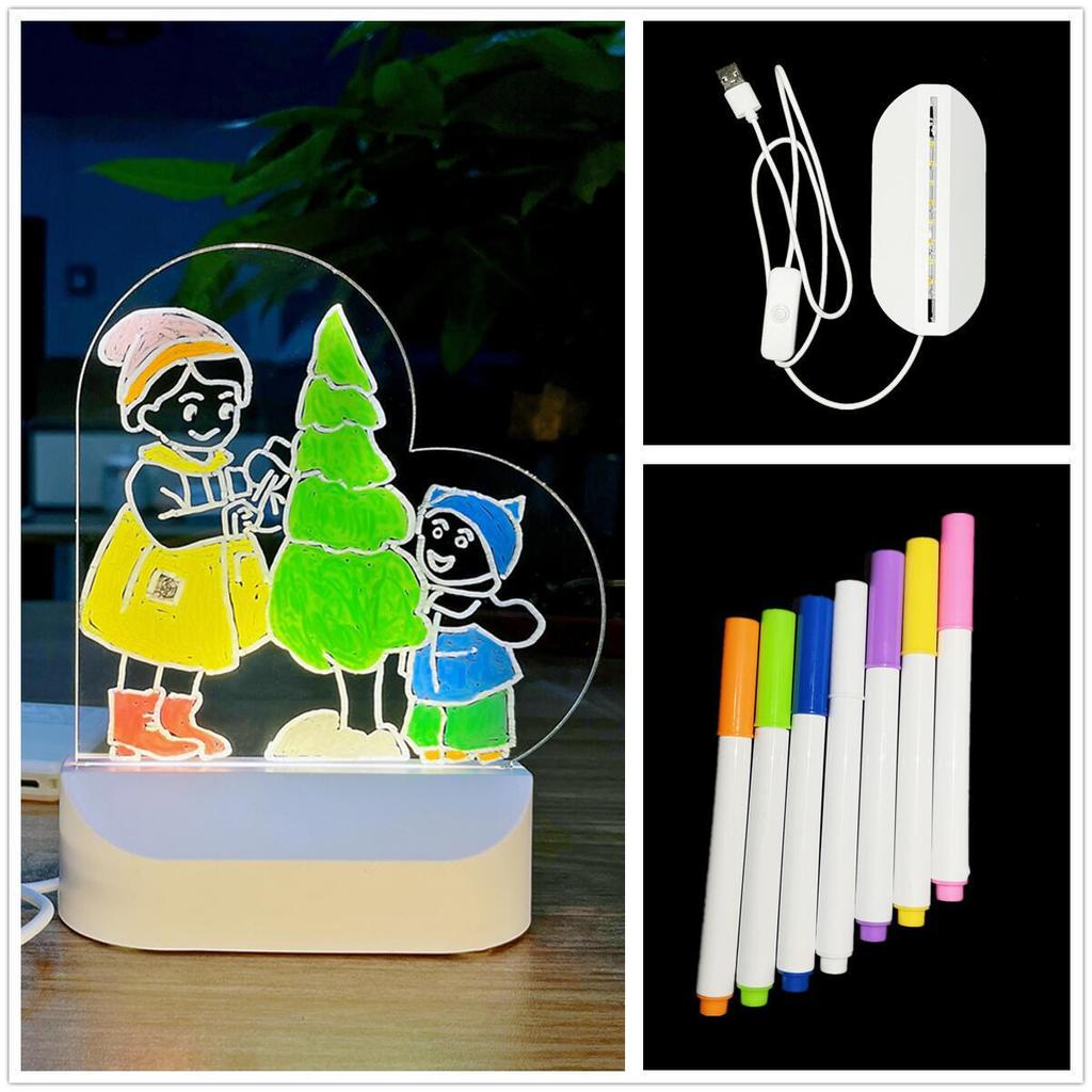 Large DIY Acrylic Luminous Drawing Board for Kids - Easy Erase, Dust-Free Educational Blackboard Set