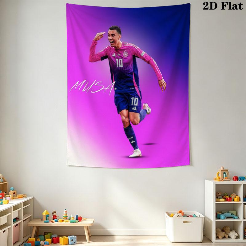 Jamal Musiala Glory  Wall Hanging Printed Fabric Blanket Decorative Tapestries for Bedroom Living Room Home Decor