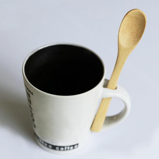 5 pezzi di bambù manico lungo cucchiaio posate caffè miele gelato tè gadget da cucina