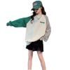 Girls Spring Autumn Fashionable Mid Length Hoodie Big Kids Casual Base Shirt Trendy Top