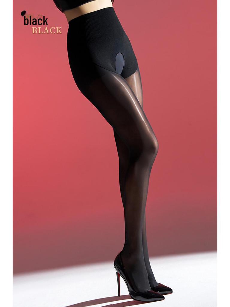 Damskie legginsy wyszczuplające Tall: Przedłużone, bezolejowe, cienkie czarne rajstopy na wiosnę i jesień 2024