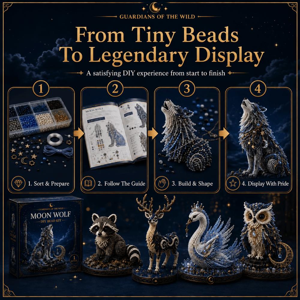 3D Design Animal Guardian Beading Kit Animal Shape Bead Craft Set  For Adults & Kids