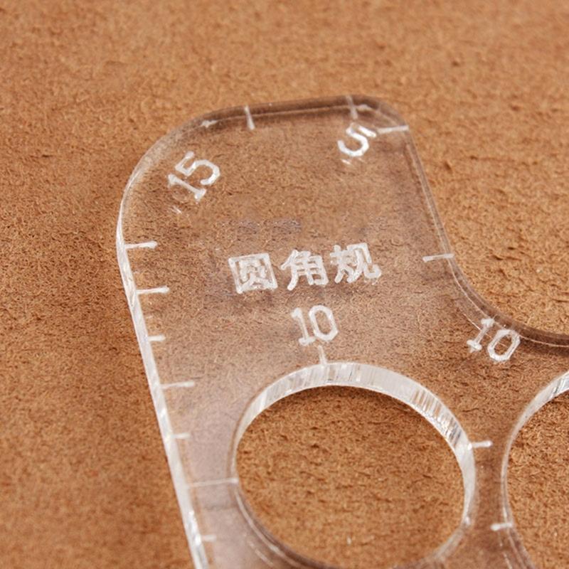Clear Acrylic Circle Template, Stitching Corner Templates Leather Positioning Tool Round Corner Stitching Ruler Stencil
