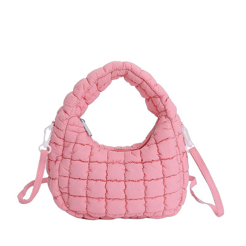 

High value pleated cloud bag women s new handbag large capacity texture exquisite shoulder messenger bag розовый