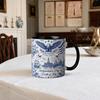 Yousheng USA 250th Anniversary Blue Mug, Patriotic Ceramic Coffee Cup with Eagle Flag Design, Independence Day Gift for Veterans Men Women