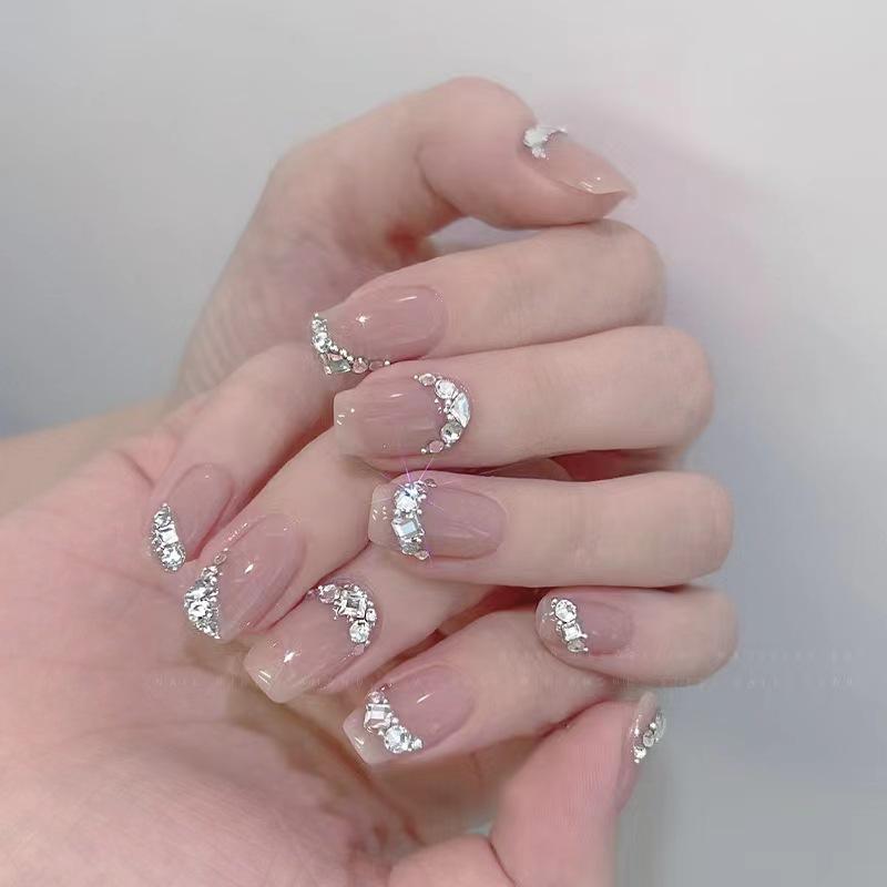 200Pcs/Box Nail Art Rhinestone Set Multi Shape Synthetic Crystal Flat Pink Rhinestone Round Bead Diamond Jewelry For Nail Art Cr