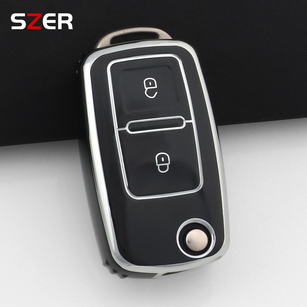 Pink Tpu Car Key Case Cover Shell For Vw Volkswagen Mk4 Bora Golf 4 5 6 Jetta Passat Polo Touran Skoda Octavia Seat 2 3 Buttons