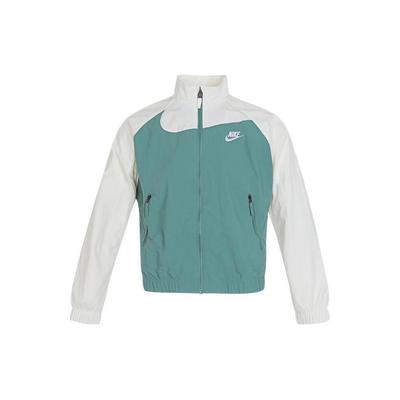 Nike Colorblock Outdoor Casual Sport Zip-Up Collar Windbreaker Kids Outerwear Green FN9134-361