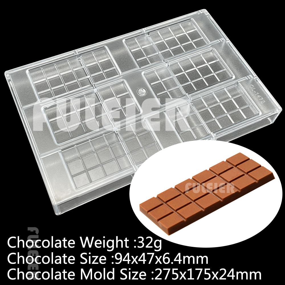 Chocolate Bar Mold Baking Confectionery Tools For Cake Decoration Pastry Polycarbonate Chocolate Mold