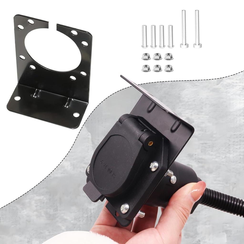 7 Pin Trailer Plug,7 Way Trailer Light Connector Socket,7 Prong Electrical Truck End Wiring Harness Vehicle Side,7 Pin Truck Plug Quick Converter