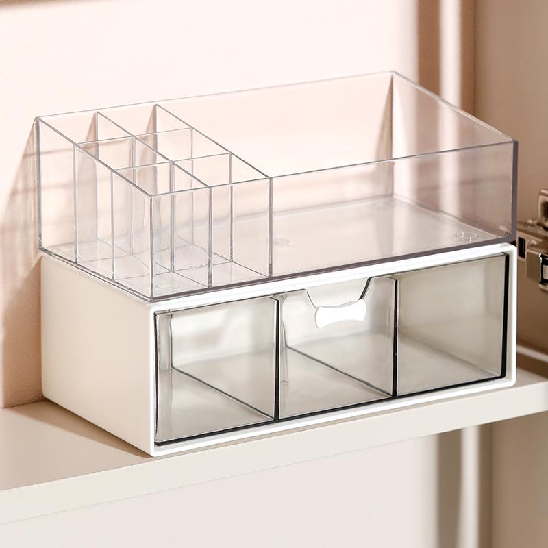 Narrow Bathroom Mirror Cabinet with Built-in Shelf - Vanity Organizer for Cosmetics and Lipstick