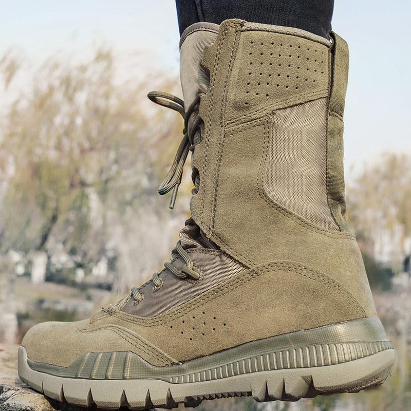 Fashion 2024 New High Top Combat Boots Green Desert Brown Boot Lightweight Training Boots Hiking Boots Man Tactical Boots