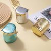 Portable Real Leather Jewelry Travel Wallet Mini Kiss-Lock Cylindrical Storage Box, Compact Organizer for Rings, Earrings, Coins