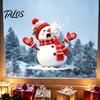 Decorative Store Window Clings Christmas Snowman Static Cling, Funny Sticker, Reusable Atmosphere Creating Decor Xmas Glass Decal for Home Shop