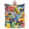 Мультяшное одеяло Sun Pete The Cat Фланелевое покрывало для самолета Путешествия Персонализированное Мягкое Теплое Постельное белье