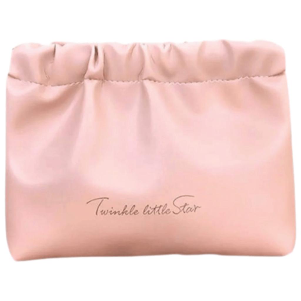 ECARLA- Kosmetyczka w formie saszetki z ekoskóry, róż