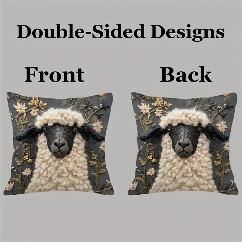 Taie d'oreiller et housse de coussin en lin respirant avec motifs alpagas Lavable Confortable Décoration de maison Cadeau