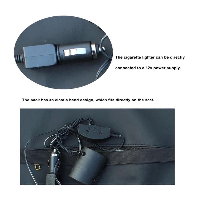 Wibracyjna poduszka masująca na siedzenie, masażer pleców do krzesła, zapalniczka samochodowa, nakładka masująca do fotela samochodowego, prezenty świąteczne