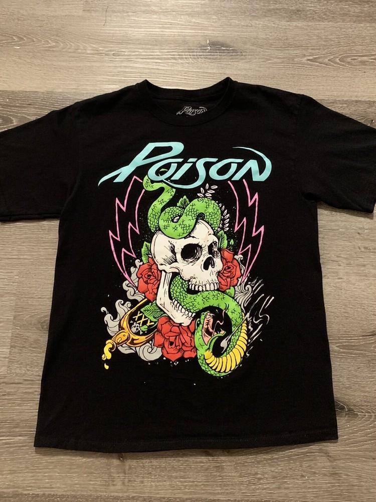 POISON Band Concert T-Shirt 2020 Serpentine Skull Snake Roses BO1416 Unisex T-Shirt XXXL