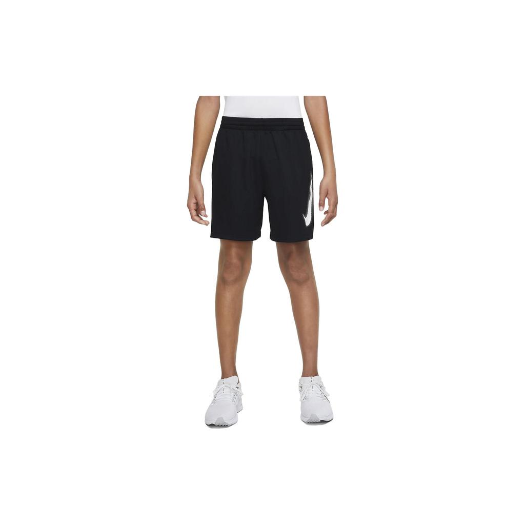 Nike Summer High-Waisted Loose Drawstring Kids Shorts Kids Bottoms Black DX5361-010