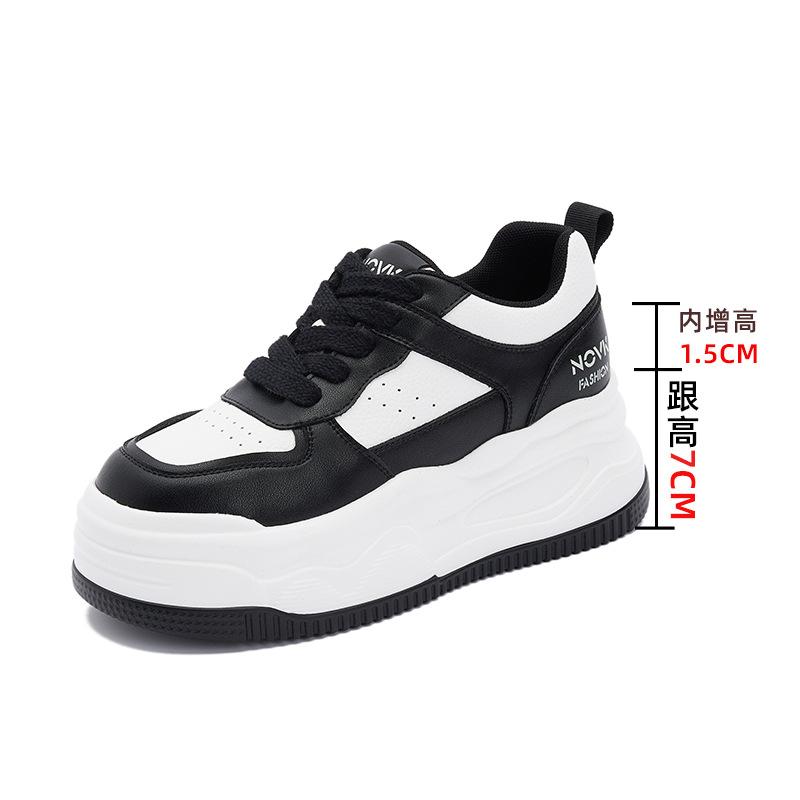 

Flat baseplate shoes spring new sports women s shoes inner height increase white shoes platform casual shoes children 40 чорний
