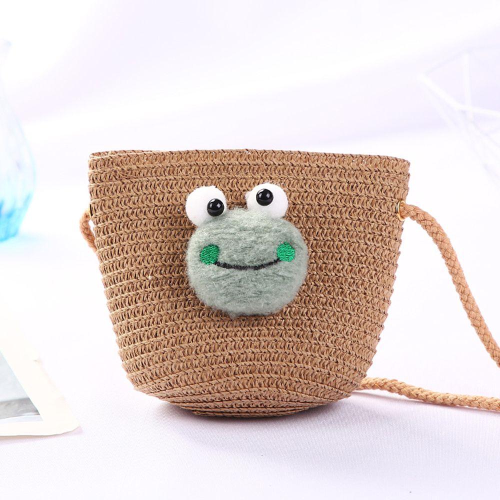 Mini Fashion Handmade Girls Summer Children Weaving Bag Shoulder Bag Handbags Straw Beach Bag