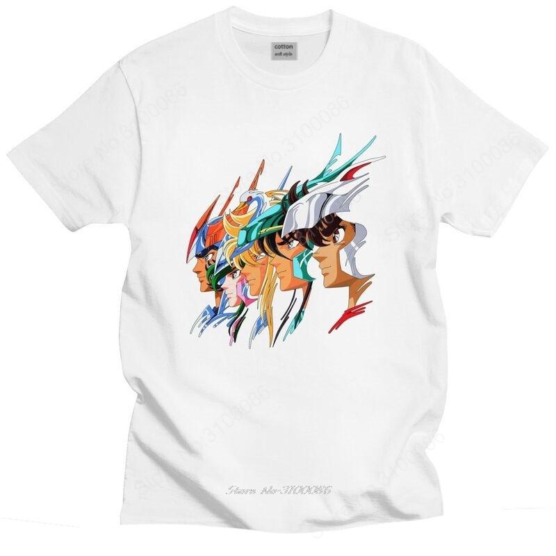 Handsome Saint Seiya Knights Of The Zodiac T Shirt Unisex Short Sleeved Cotton Tshirt Los Caballeros Del Zodiaco Tee Top S