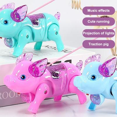 Rosa Farbe Elektrisches laufendes Schwein Spielzeug mit Licht Musikalisch Kinder Lustiges Elektronikspielzeug Kinder Geburtstagsgeschenk Spielzeug