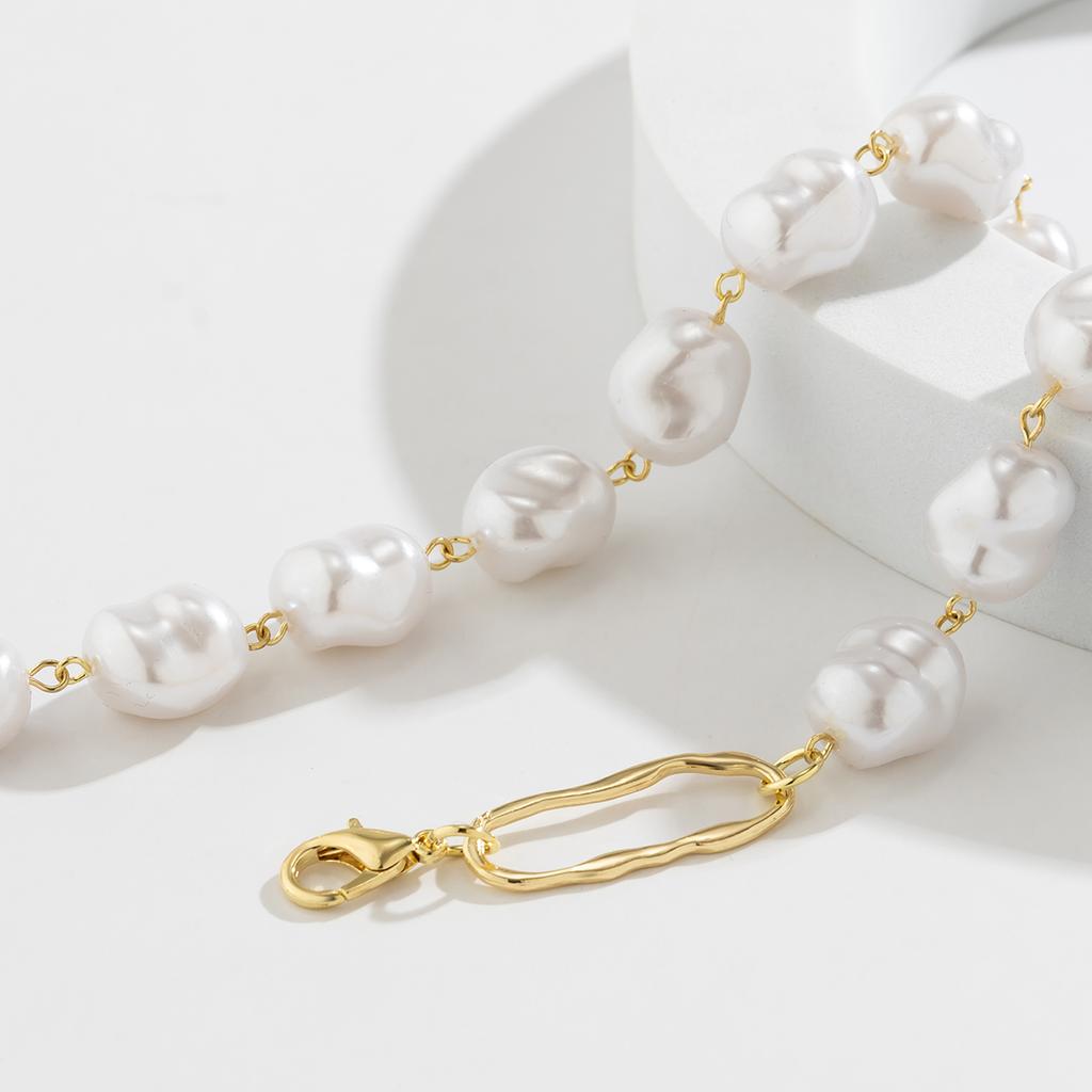 Salircon Elegant Baroque Imitation Pearl Beaded Choker Necklace Fashion Romantic Clavicle Necklace Charm Wedding Women's Jewelry