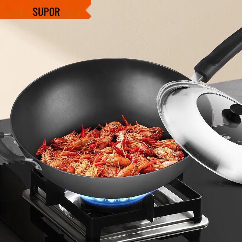 SUPOR Non-Coated Cast Iron Wok