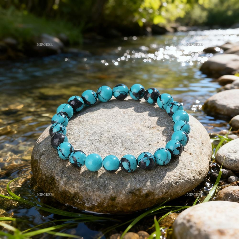 1pc Bead Bracelet, Natural Stone Handmade Elastic Jewelry,suitable for Both Men and Women,perfect for Daily Wear and Gift Giving