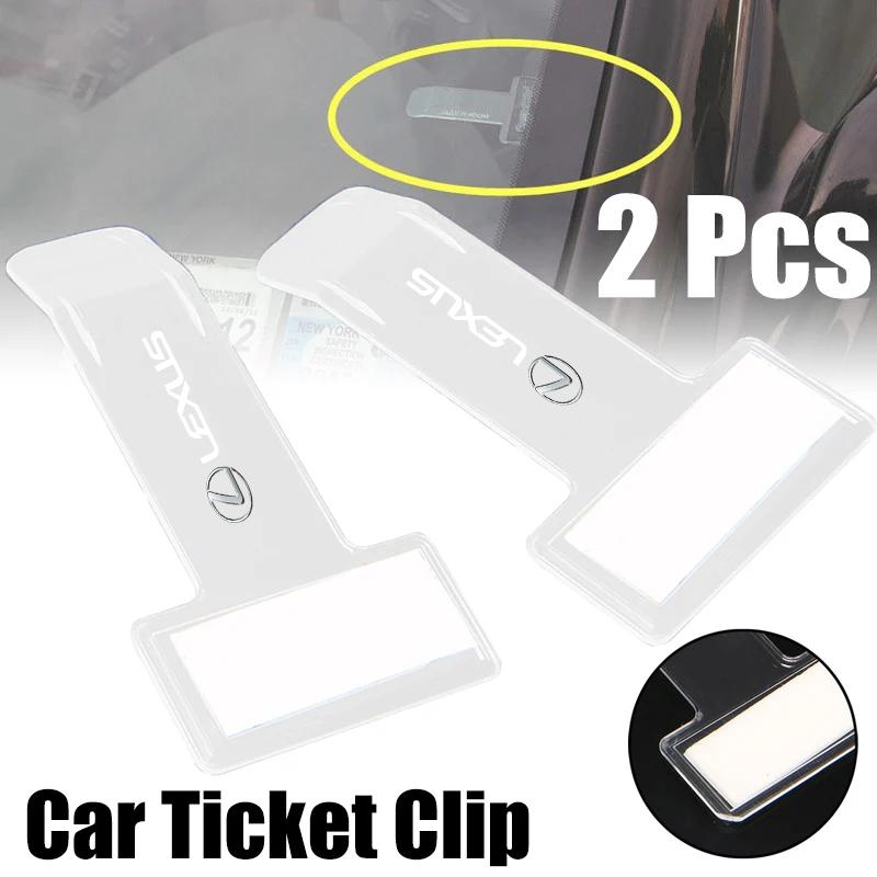 Clip Adhesivo Transparente para Recibo de Coche Factura Certificado Boleto de Estacionamiento Tarjeta de Estacionamiento Temporal Soporte de Plástico para Tickets