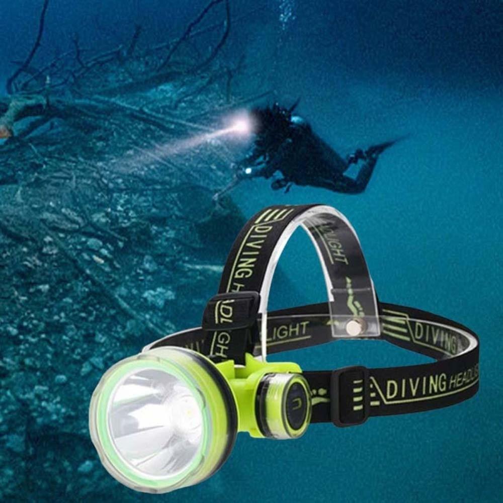 Magnetic Switch Diving Headlamp 1200mAh Underwater Headlight Head Mounted Mining Lamp  Tent