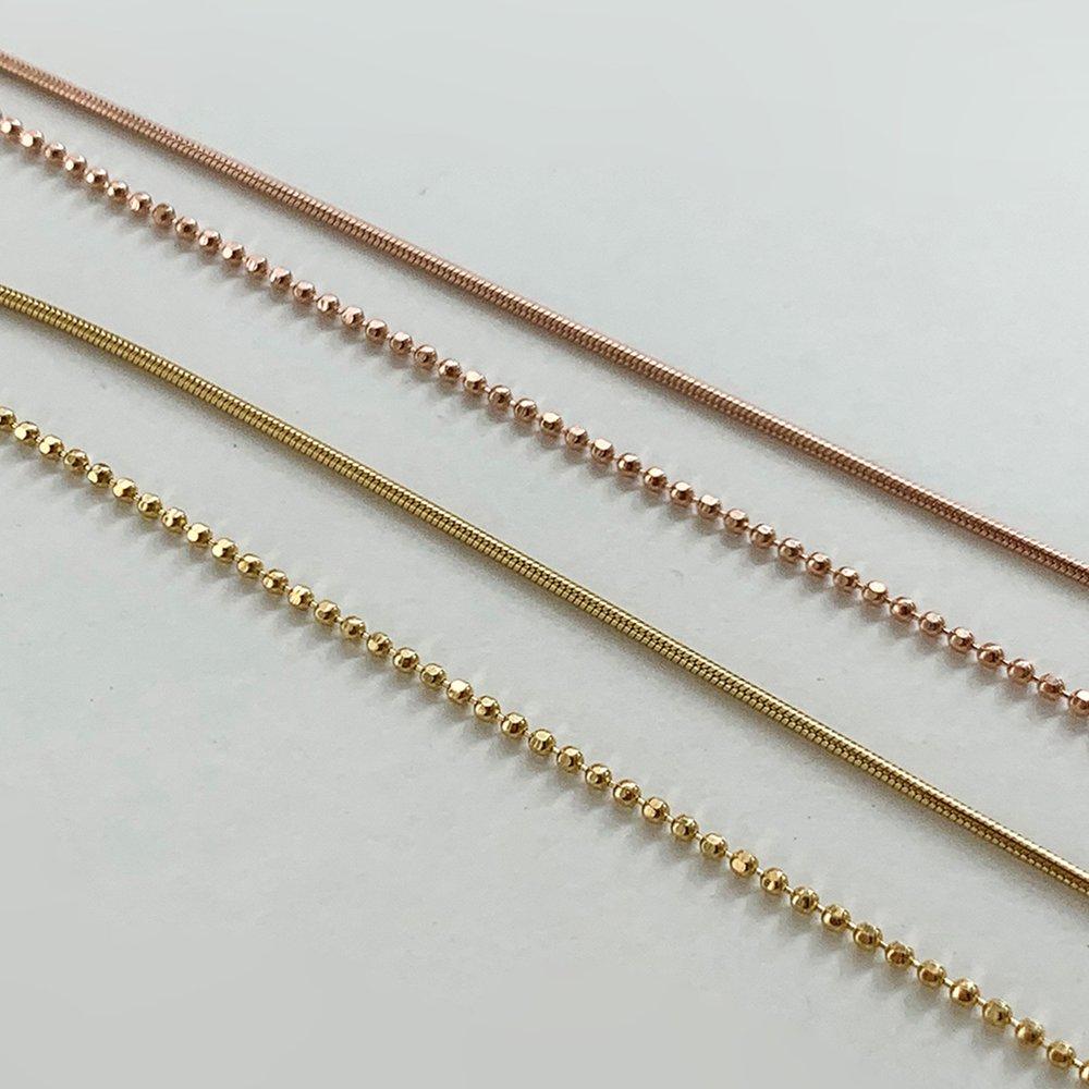 [ Modernlike / Headquarters Genuine Product ] 14K Gf Silver Double-row Chain Bracelet Gold