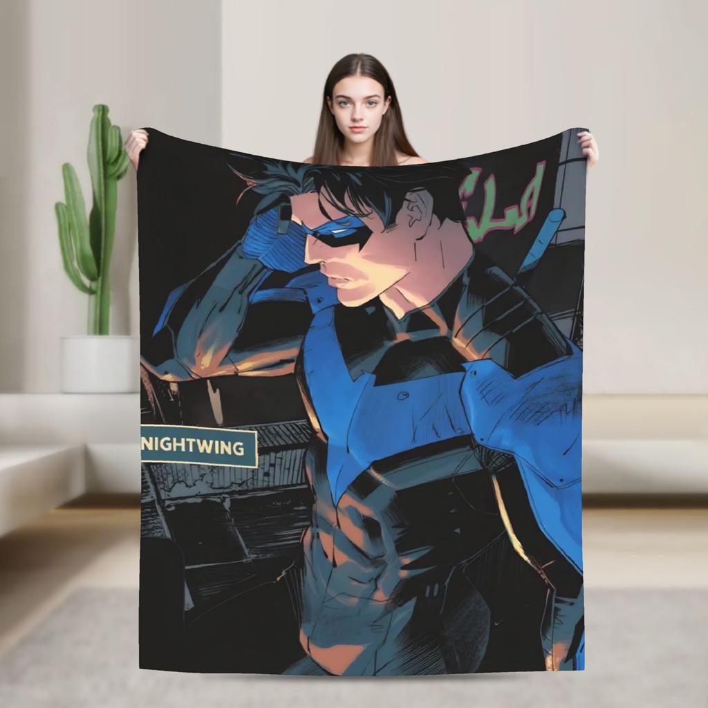 Dicks nightwing Graysons Blankets Soft Aesthetic Plush Bedding Throws For Outdoor Travel Flannel Bedspread Bed Cover