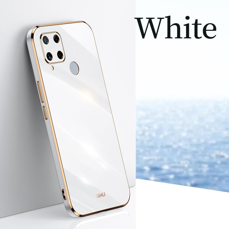 Bling Square Plating Soft Case For OPPO Realme C21Y C35 C31 C20 C17 C15 C12 C11 10 9 9i 8 7 Pro A54 A74 A94 A52 A72 A92 A33 A53 4G 5G Silicone Cover