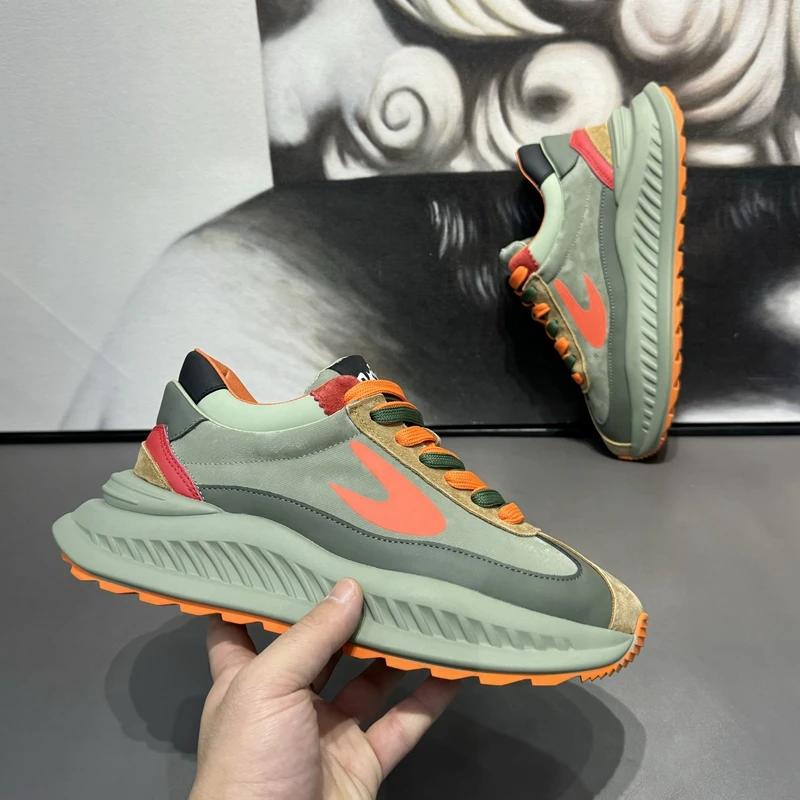 Spring Fashion Brand Mens Chunky Sneakers 2024 Design Luxury Trainers Men Platform Shoes Outdoor Streetwear Casual Sneakers Men