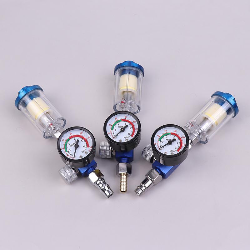 Pneumatic Spray Gun Air Regulator Gauge Water Trap Filter Tool Jp/Eu/Us Adapter