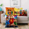 Anime Alvins and the Chipmunks Pillow Covers Cartoon Sofa Decorative Home Double-sided Printing Short Plush Cute Cushion Cover