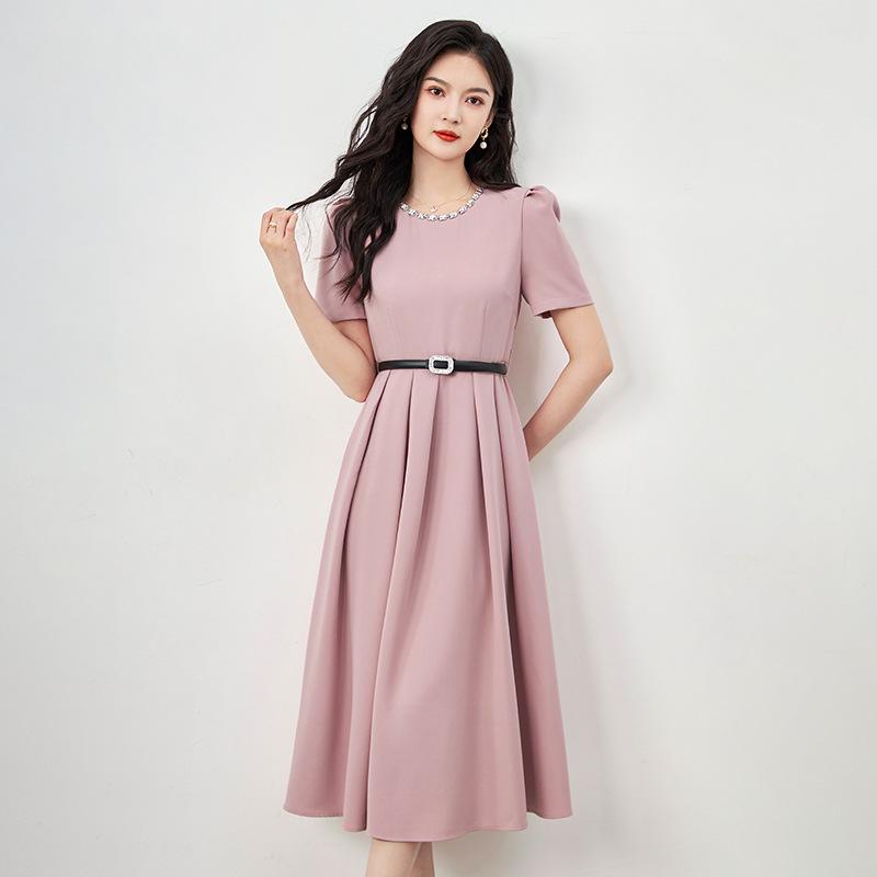 

2024 Summer New Waist-Slimming Socialite Dress XL розовый